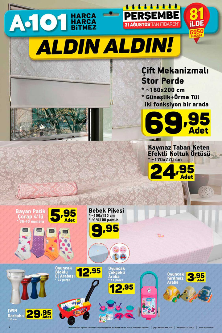 A101 31 Ağustos Perde ve Ev Tekstili Aktüel Kataloğu