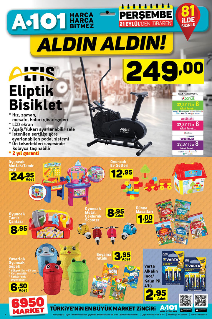 A101 21 Eylül Aktüel Ürün Fırsatları ve Kampanyaları