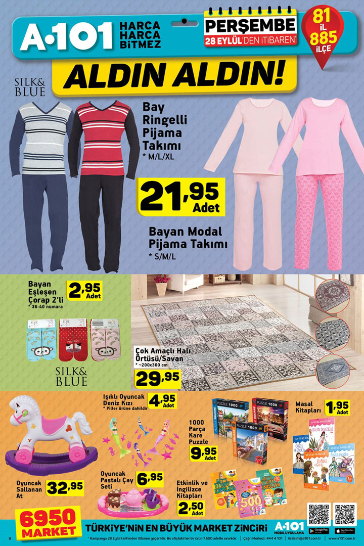 A101 28 Eylül Ev Tekstili ve Oyuncak Aktüel Ürün Sayfası