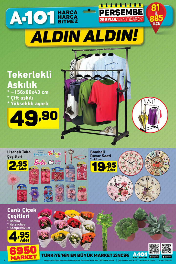 A101 28 Eylül Pek Çok İndirimli Aktüel Fırsatlar