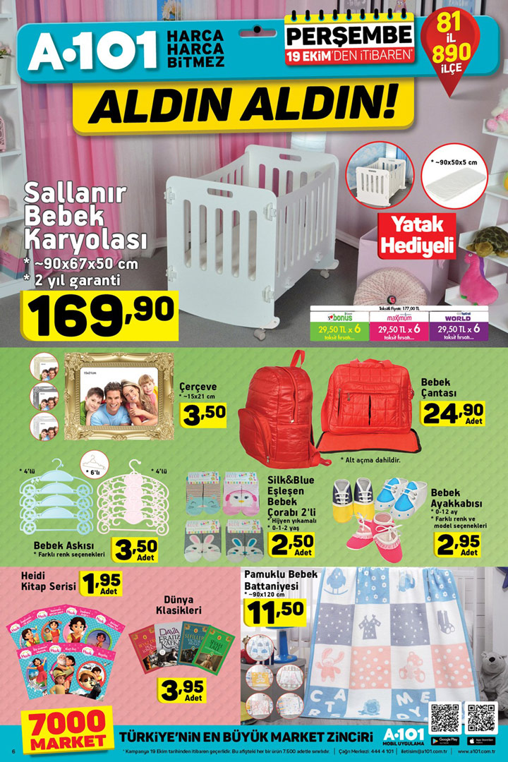 A101 19 Ekim Aktüel Bebek Ürünleri Kataloğu