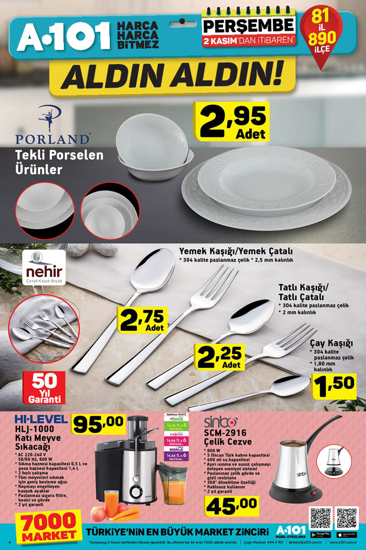A101 2 Kasım Perşembe Aktüel Ürünleri Sayfası