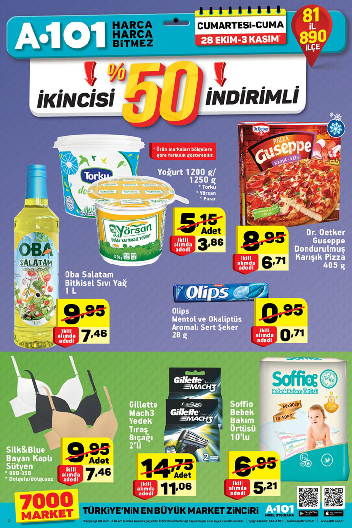A101 Hafta Sonu İkincisi İndirimli – 28 Ekim & 3 Kasım