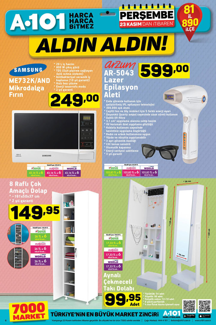 A101 23 Kasım Perşembe İtibari İle Gelecek Aktüel Ürünler