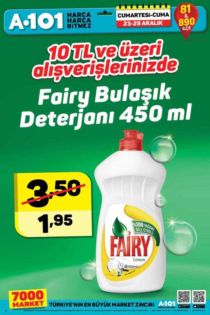 A101 23 Aralık 2017 EFSANE İndirimli Kataloğu