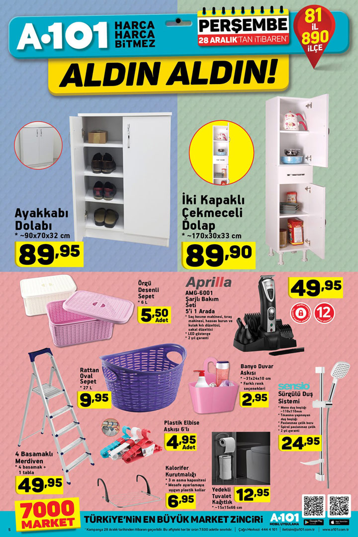 A101 28 Aralık Aktüel Yeni İndirimli Ürünler