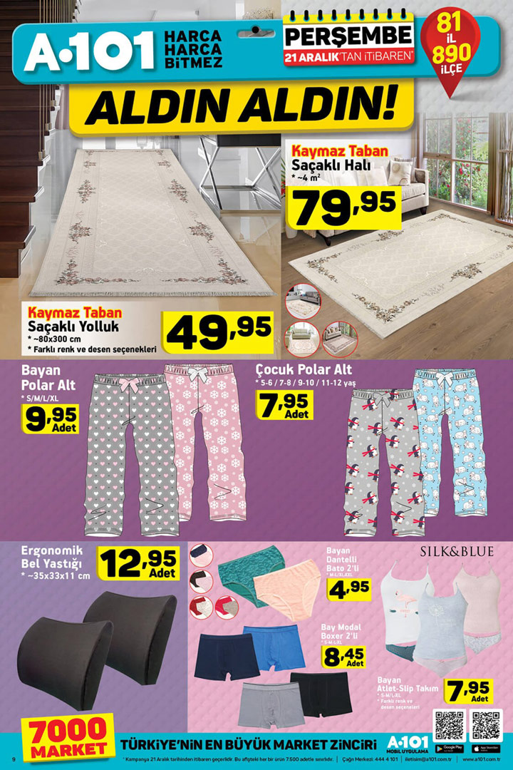 A101 Market 21 Aralık 2017 Ev Tekstili Aktüel