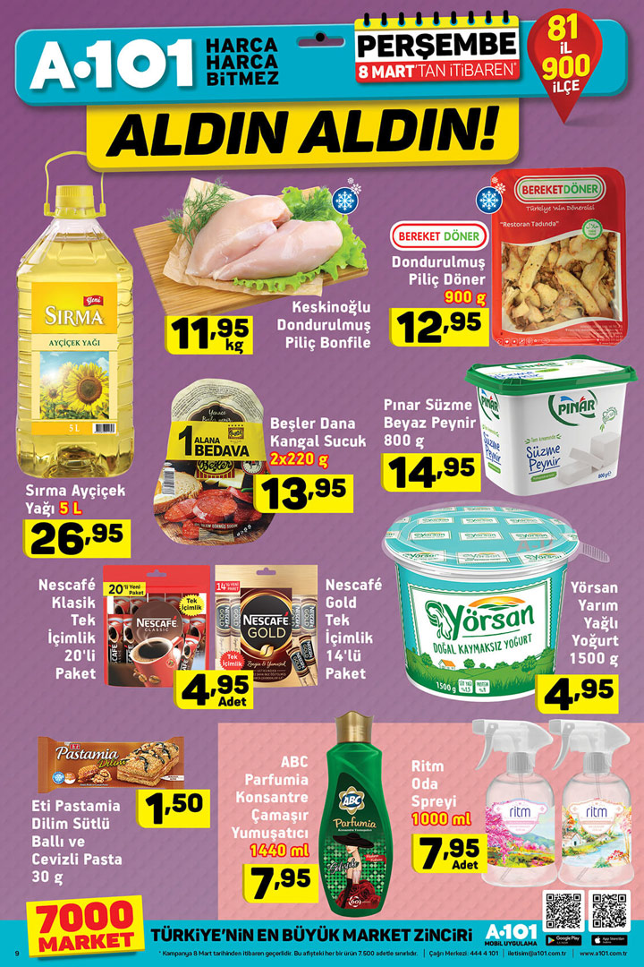 A101 8 Mart Gıda Ürün İndirimleri Sayfası