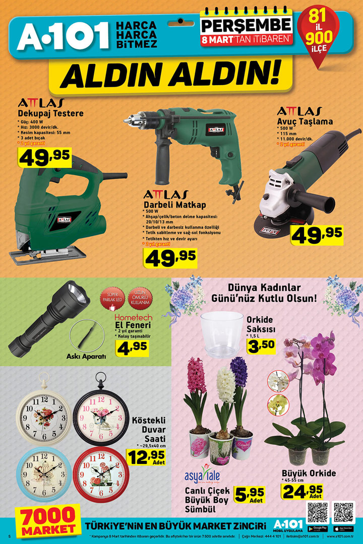 A101 Aktüel, 8 Mart 2018 Perşembe Aktüel Ürün Broşürü