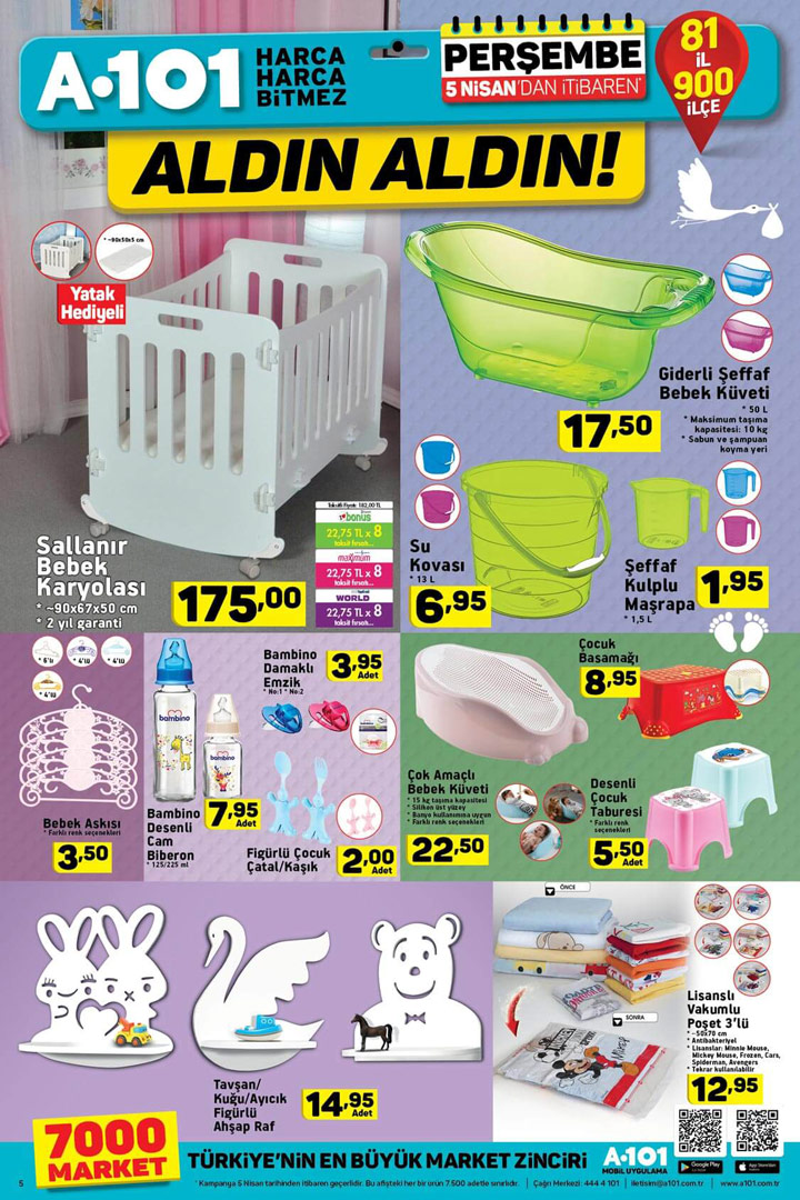 A101 5 Nisan Bebek Ürünleri Aktüel Fırsatları