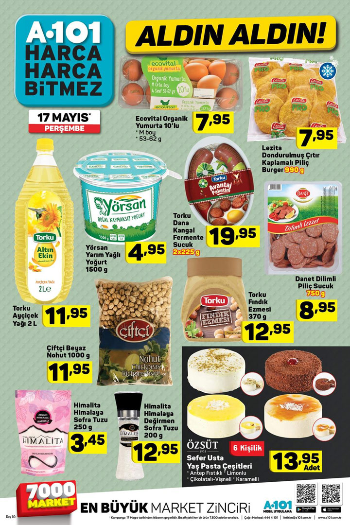 A101 17 Mayıs Aktüel Ürün Gıda İndirimleri Sayfası