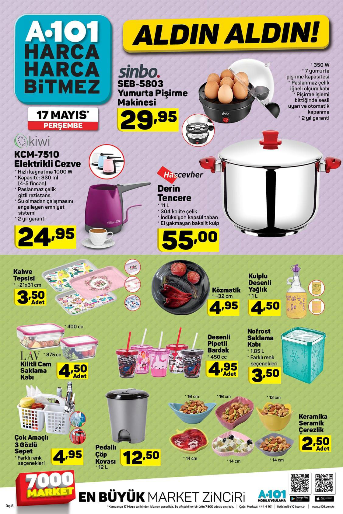 A101 17 Mayıs Mutfak Fırsatları Perşembe Kampanyası