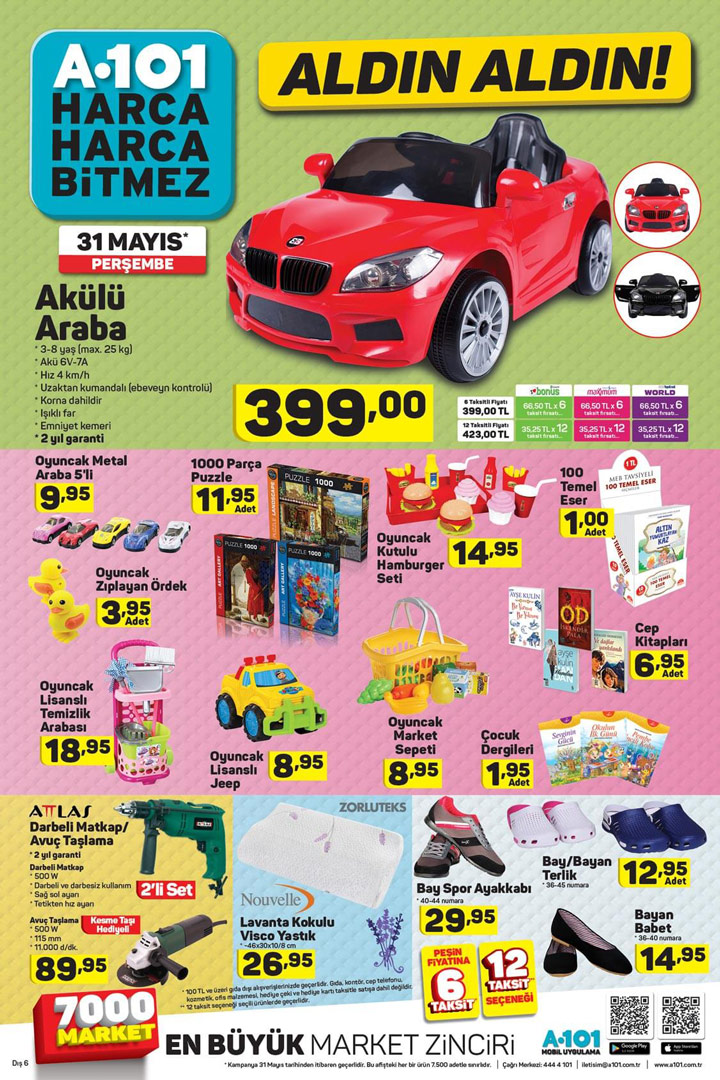 A101 31 Mayıs Akülü Araba Aktüel Ürün Sayfası