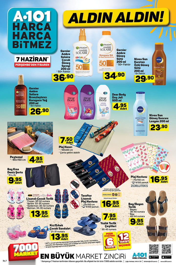 A101 7 Haziran Aktüel Kataloğu – Deniz & Güneş Ürünleri