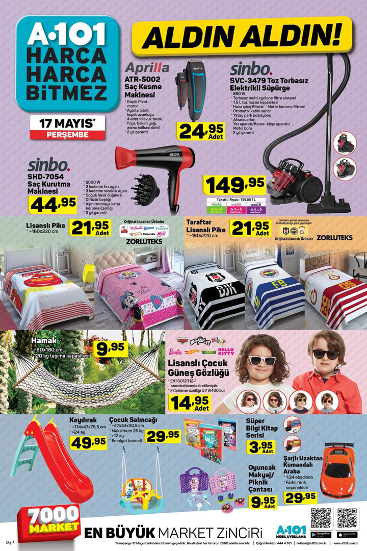 A101 Aktüel – 17 Mayıs 2018 Ürünler Listesi Fırsatları