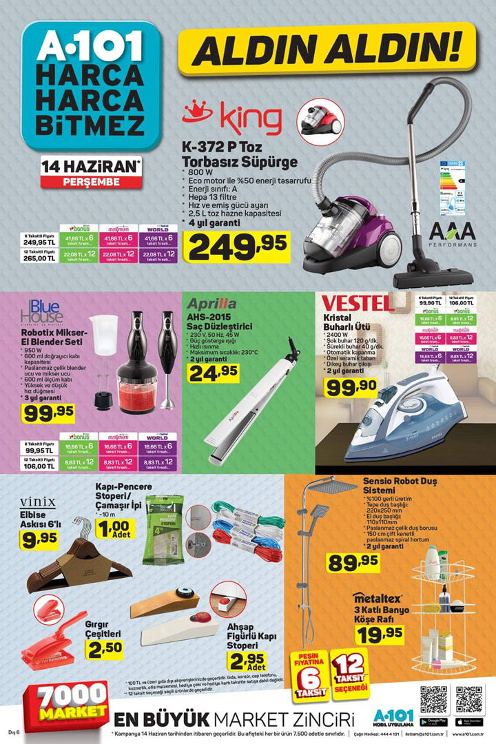 A101 14 Haziran Perşembe Bu Hafta İndirimleri