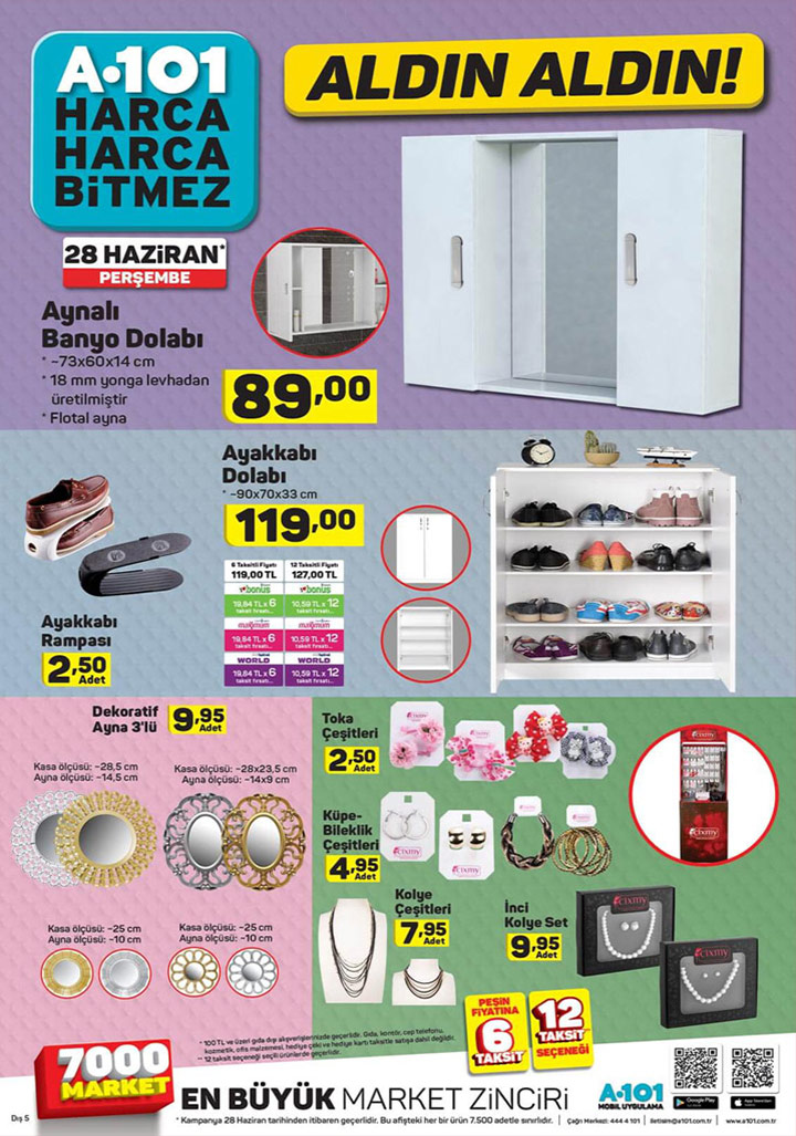A101 28 Haziran Perşembe Aktüel Ürün İndrimleri
