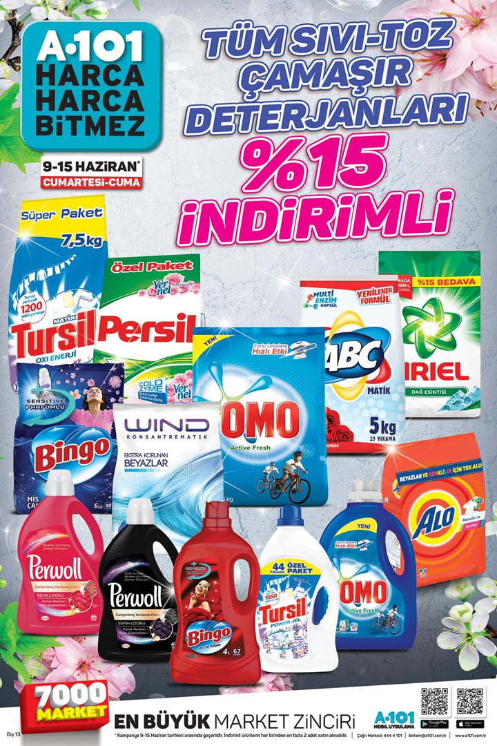 A101 9 Haziran – 15 Haziran Deterjan İndirim Kataloğu
