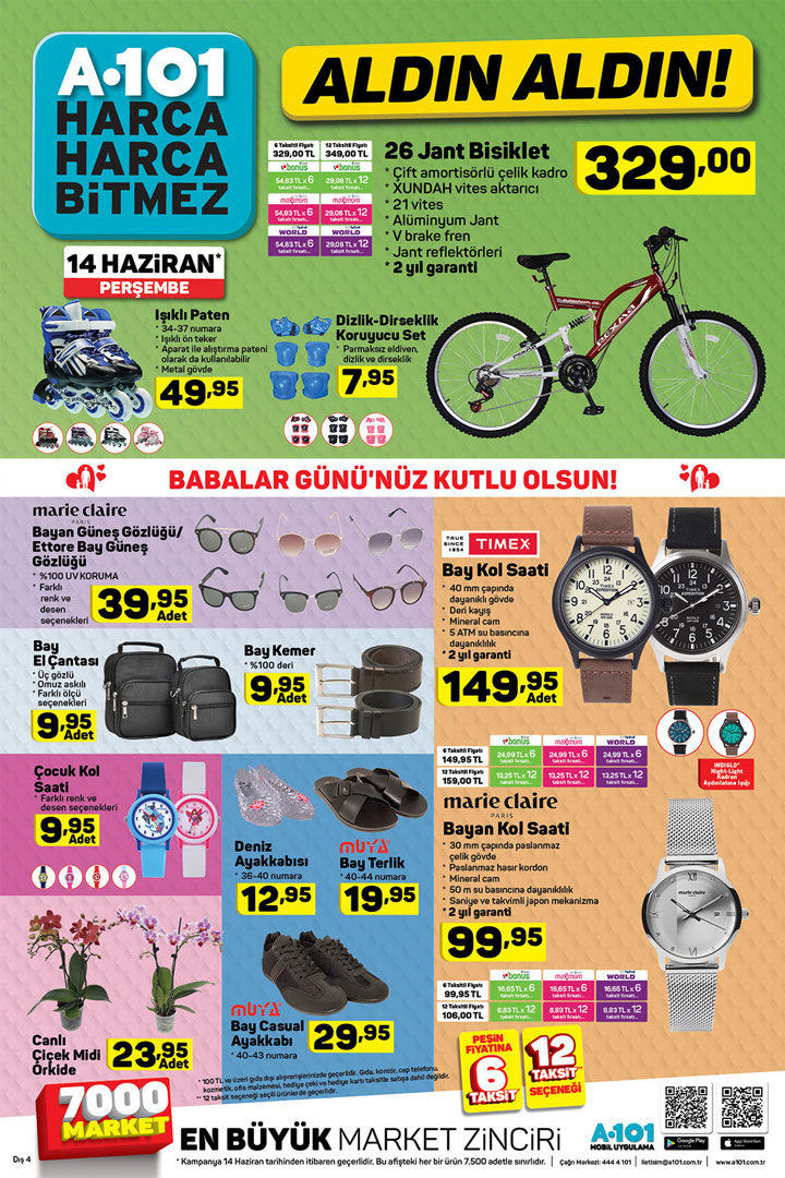 A101 Babalar Günü 2018 Aktüel Ürünleri – 14 Haziran 2018