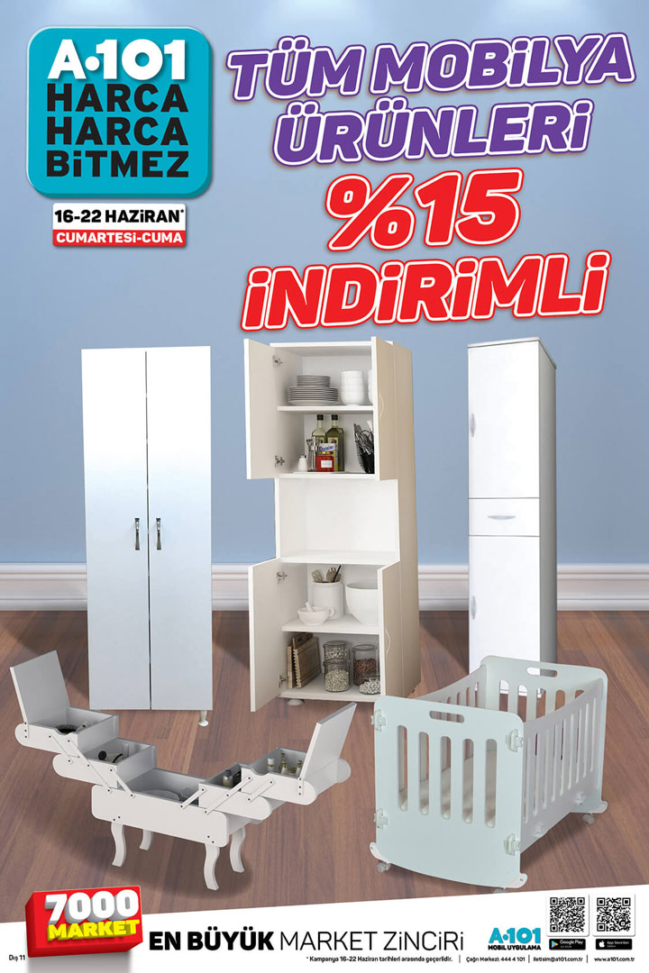 A101 Mobilya Ürünü %15 İndirimleri – 16 Haziran 2018