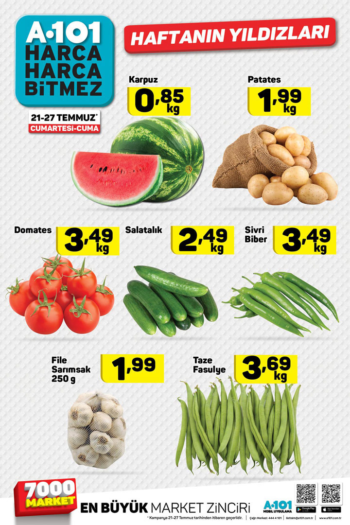 A101 21 Temmuz Hafta Sonu Özel Ürünler Sayfası