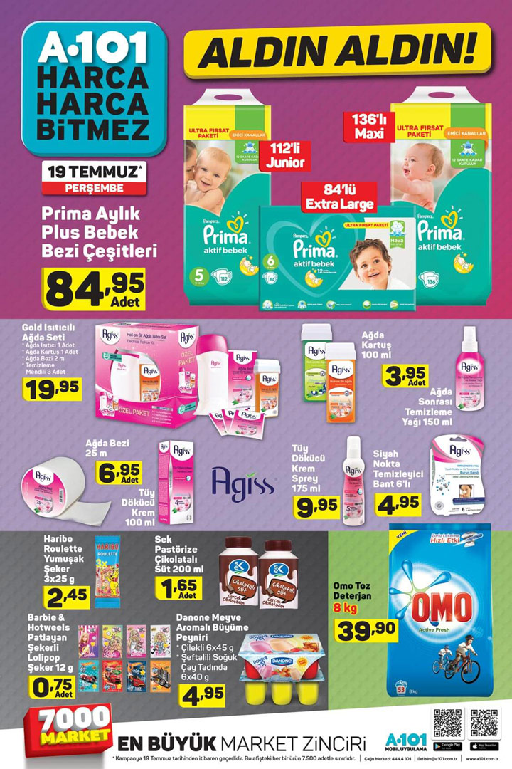 A101 Aldın Aldın 19 Temmuz, Bebek & Bakım % Temizlik Aktüel