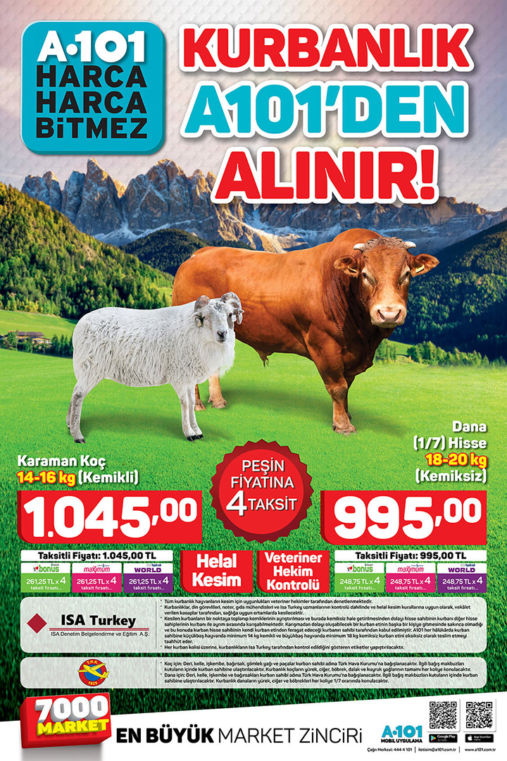 A101 Kurban Bayramı 2018 Aktüel Kurbanlıklar