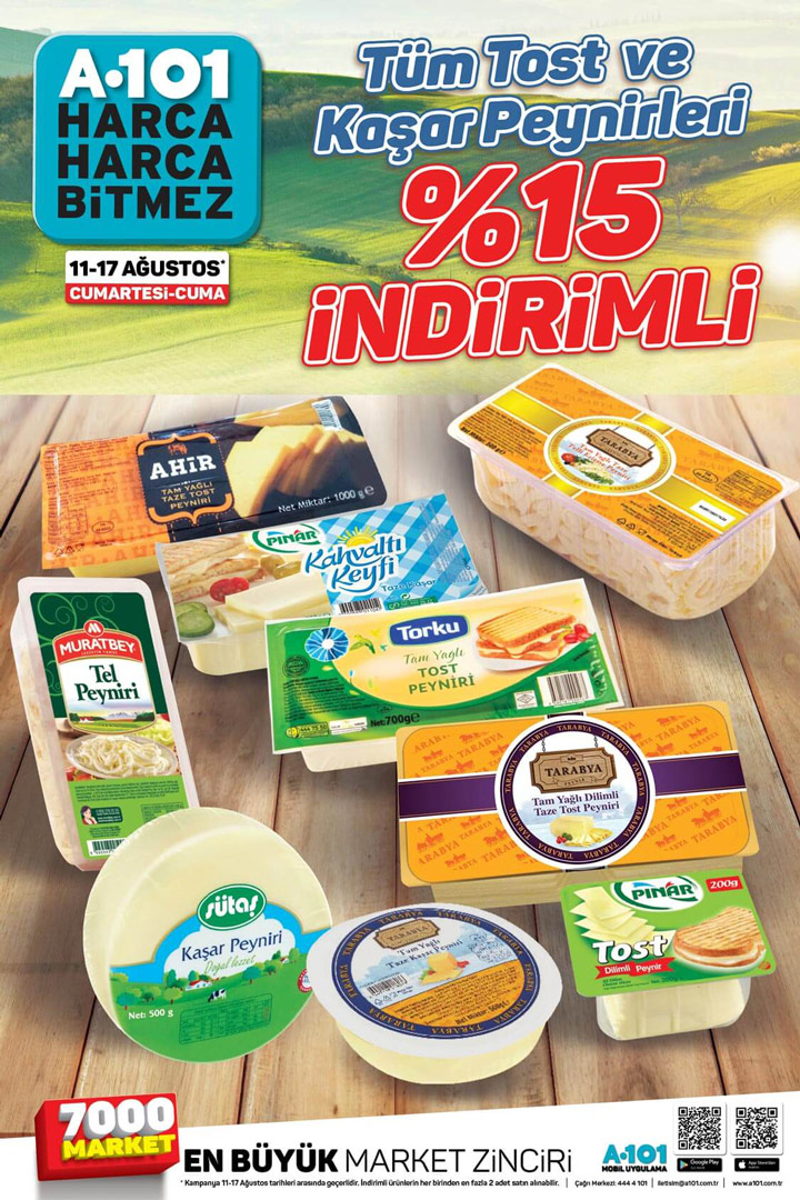A101 11 – 17 Ağustos %15 İndirimli Aktüel Ürün Sayfası