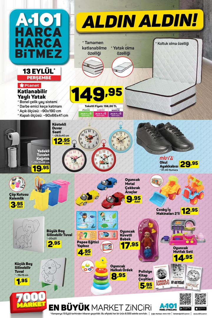 A101 13 Eylül 2018 indirimli ürünler listesi