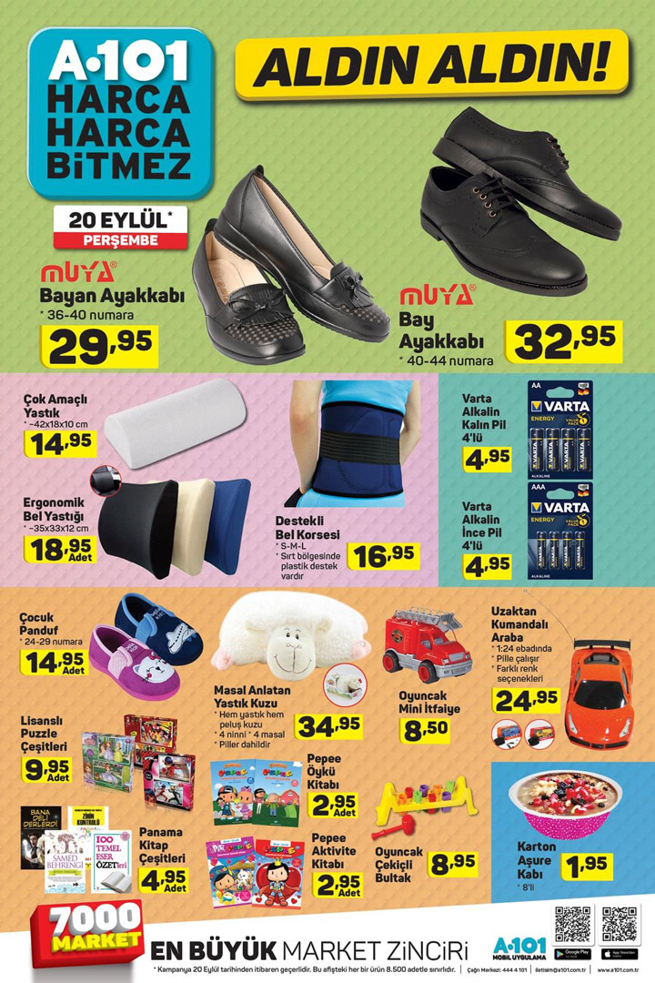 A101 20 Eylül Perşembe Aktüel Bu Hafta Listeleri