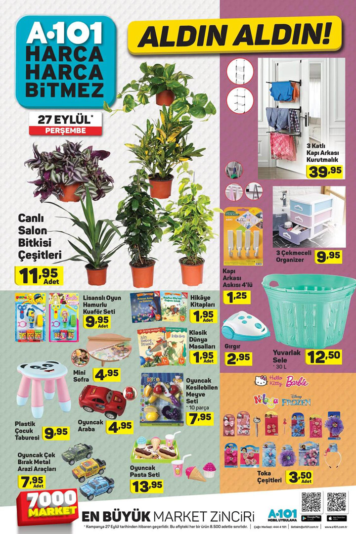 A101 27 Eylül Perşembe Aldın Aldın İndirimli Kataloğu