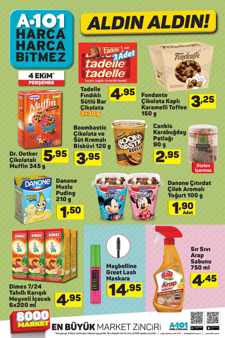 A101 Market 4 Ekim Gıda Aktüel Ürün Fırsatları