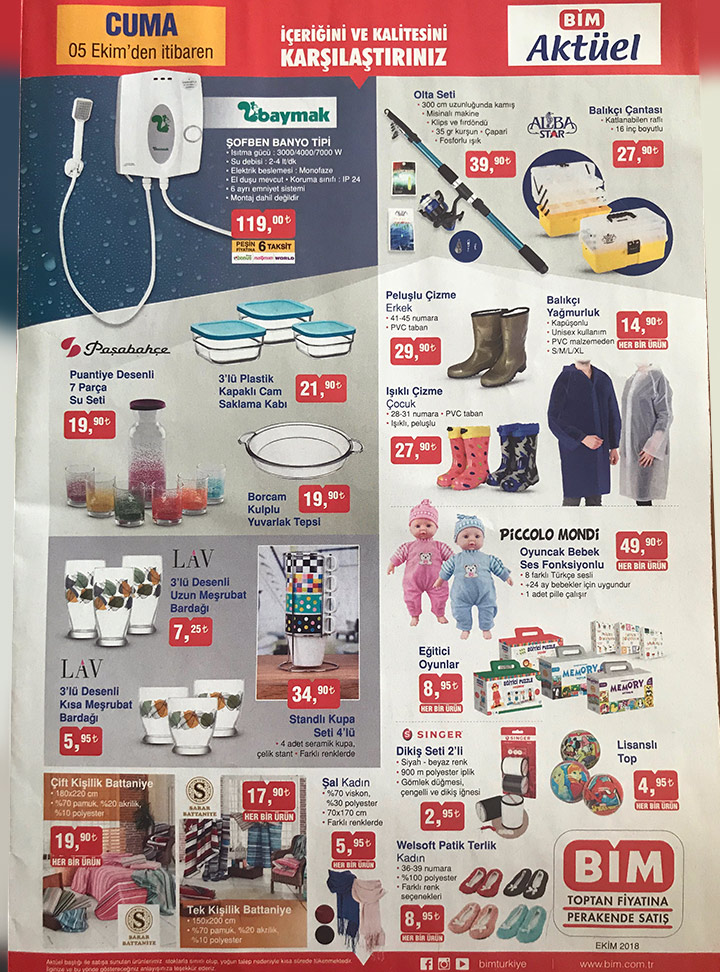BİM 5 Ekim Aktüel Ürün Yeni İndirimler