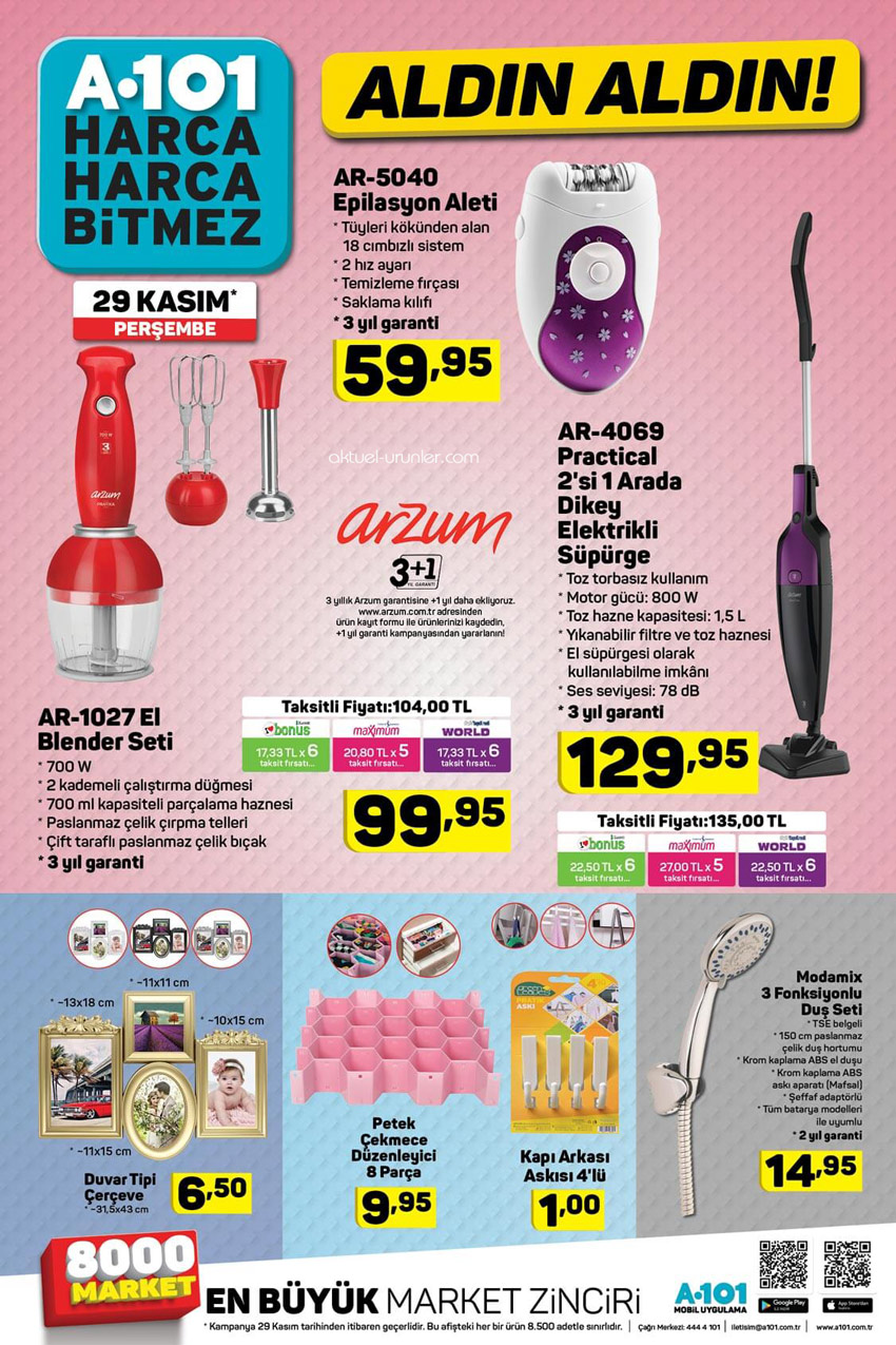 A101 29 Kasım Bu Hafta Yeni Aktüel Ürünleri