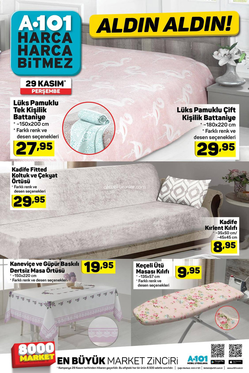 A101 29 Kasım Ev Tekstili Aktüel Ürünleri