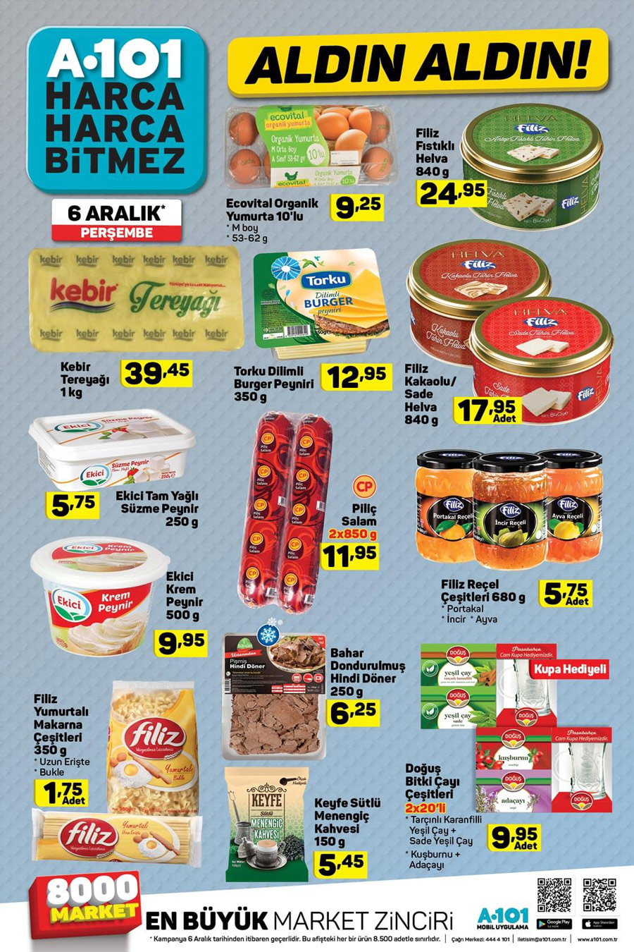 A101 6 Aralık Gıda Aktüel Ürünler Listesi