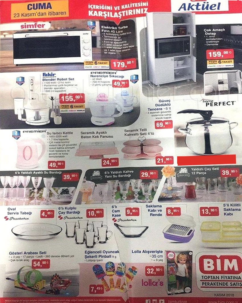 BİM 23 Kasım Mutfak Ürünleri Aktüel Kataloğu