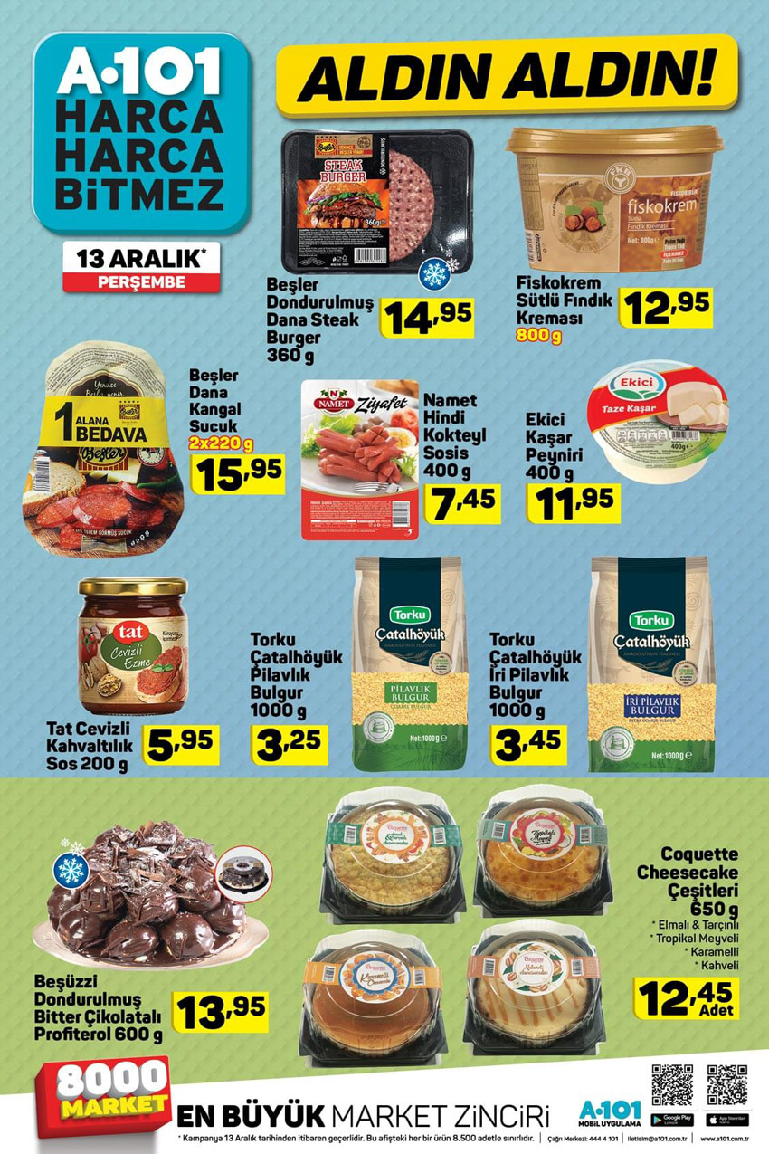 A101 13 Aralık Perşembe Gıda Fırsatları