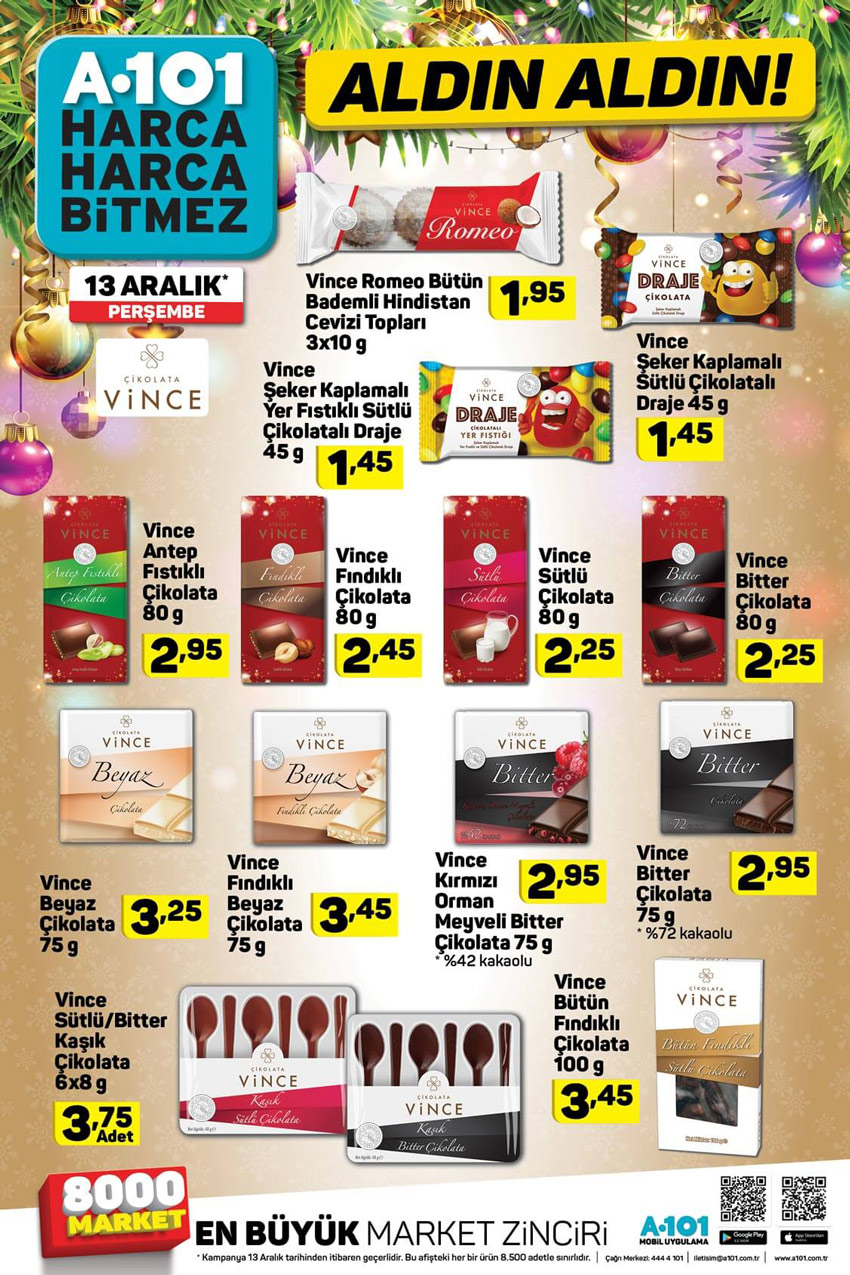 A101 13 Aralık Yılbaşı Özel Tatlı İndirimleri