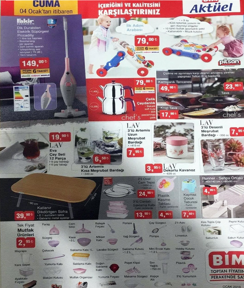 BİM 4 Ocak 2018 Cuma Aktüel Katalogları