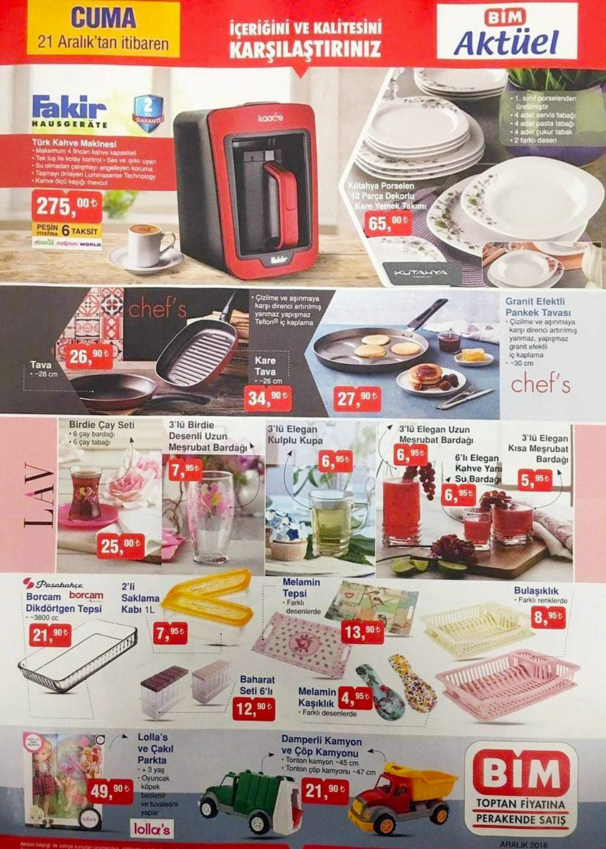 BİM Aktüel, 21 Aralık 2018 Cuma Aktüel Ürünleri