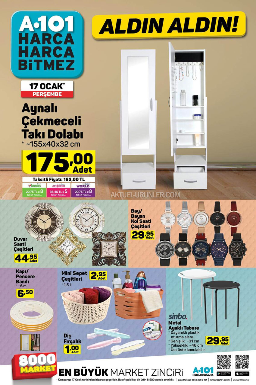 A101 17 OCAK Perşembe ŞOK İndirimleri