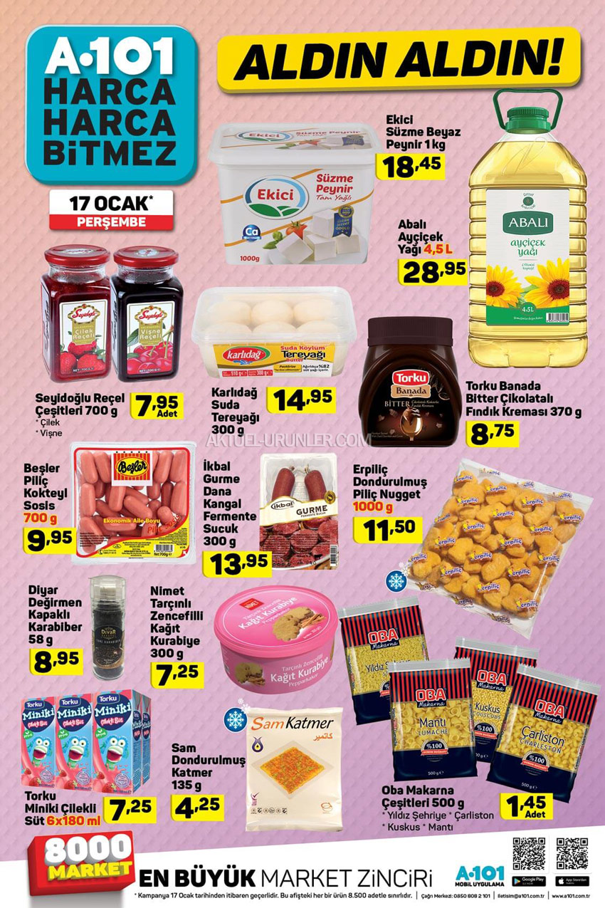A101 17 Ocak Gıda Aktüel Ürünler Kataloğu