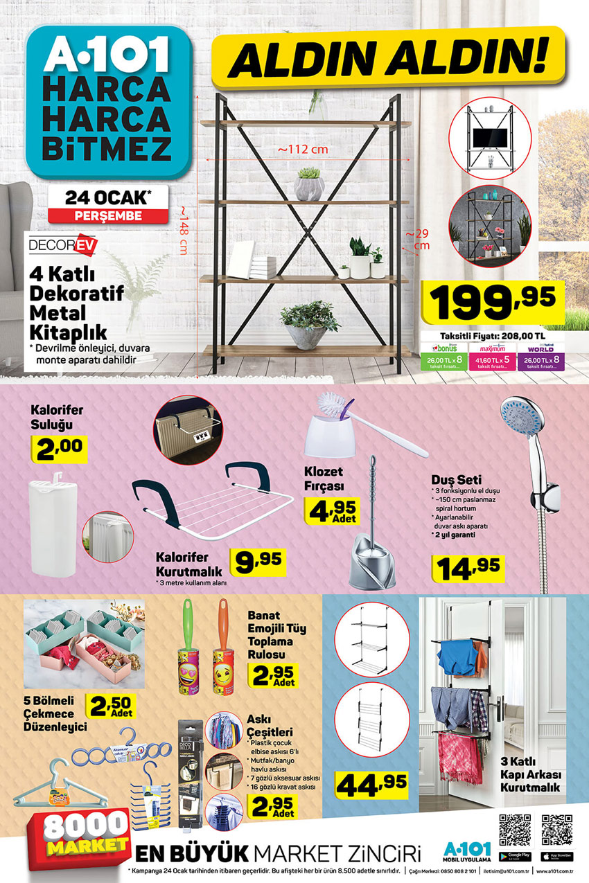 A101 24 Ocak Dekoratif Kitaplık Aktüel Ürünler Kataloğu