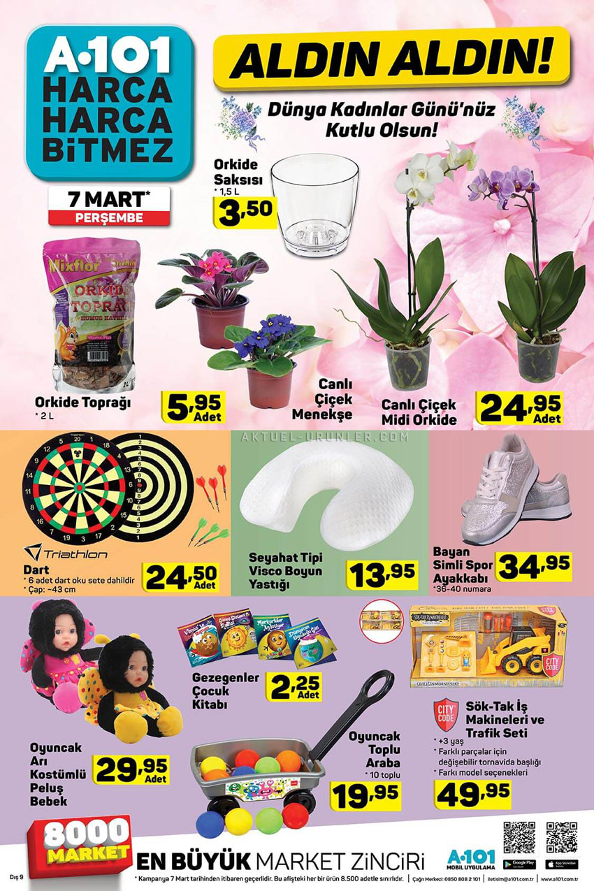 A101 8 Mart Dünya Kadınlar Günü – 7 Mart Aktüel Ürünler