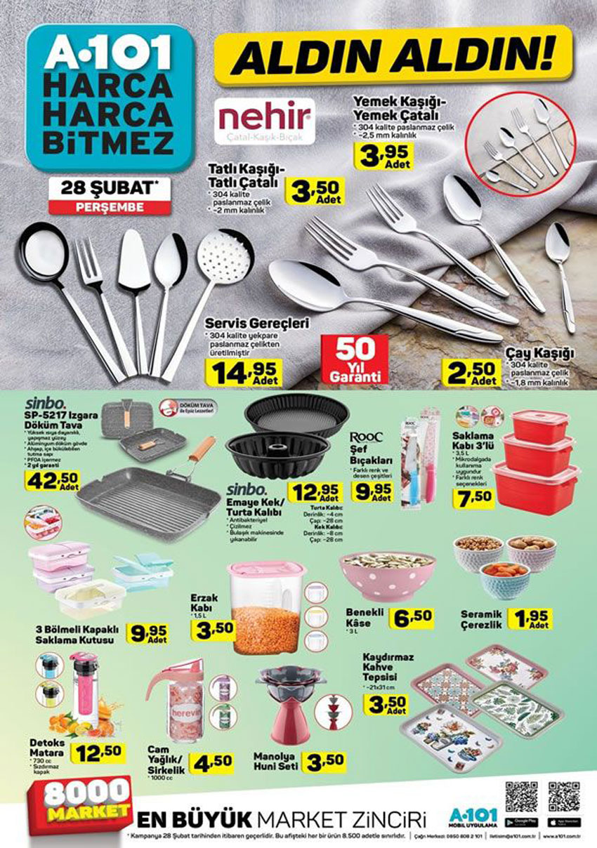 A101 Aktüel 28 Şubat Özel İndirim Kataloğu