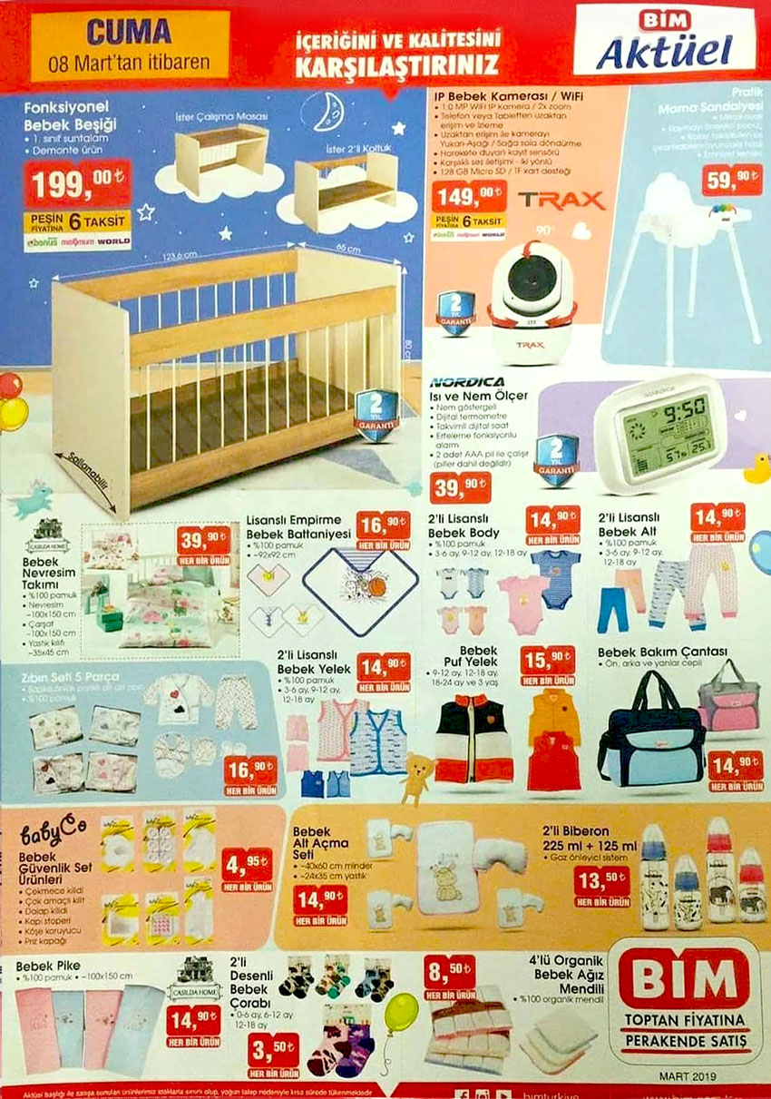 Bim 8 Mart Aktüel Kataloğu Bebek Ürünleri