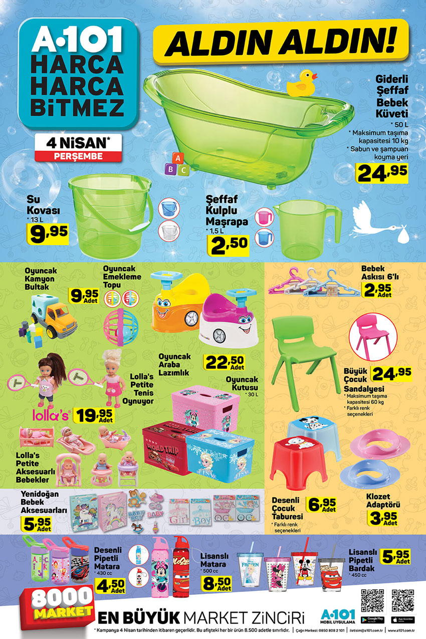 4 Nisan A101 Bebek Ürünleri Aktüel Kataloğu