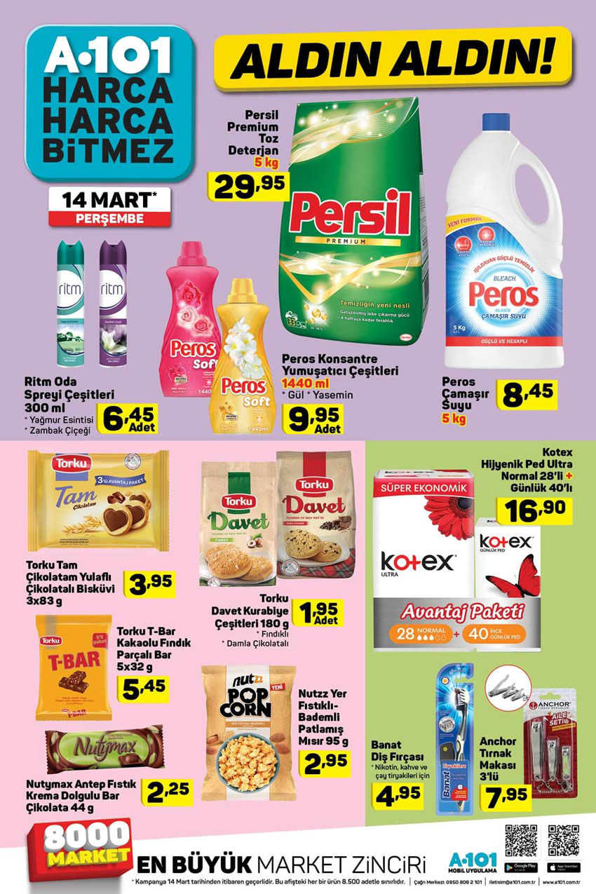 A101 14 Mart İtibarıyla Geçerli Olacak Aktüel Ürünler