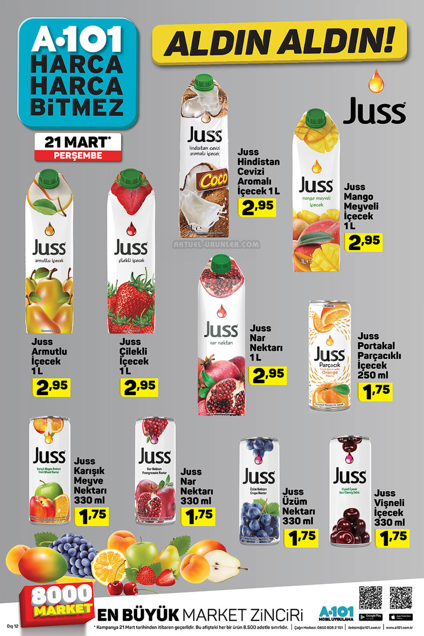 A101 21 Mart Perşembe JUSS İndirimleri Listesi